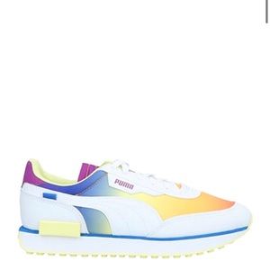 Puma White and Rainbow Athletic Shoes